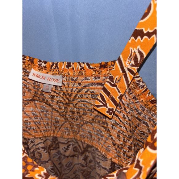 Knox Rose Maxi Sun Dress Long Tank 2x Xxl Summer Orange Brown Sexy Fashion - Picture 4 of 6